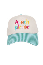 Beach Please (Lowercase) Two-Toned Hats for Women