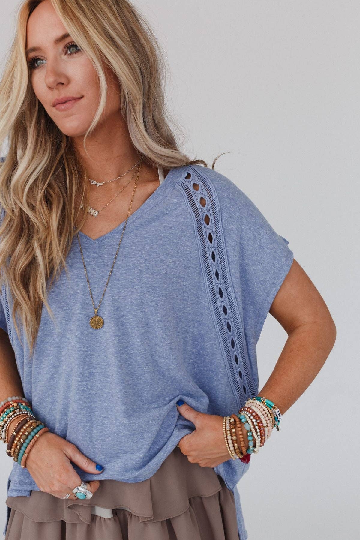 Camden Lace V Neck Top