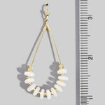Genuine Stone Chip Triangle Wire Drop Earrings