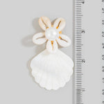 Flower Seashell Drop Earrings