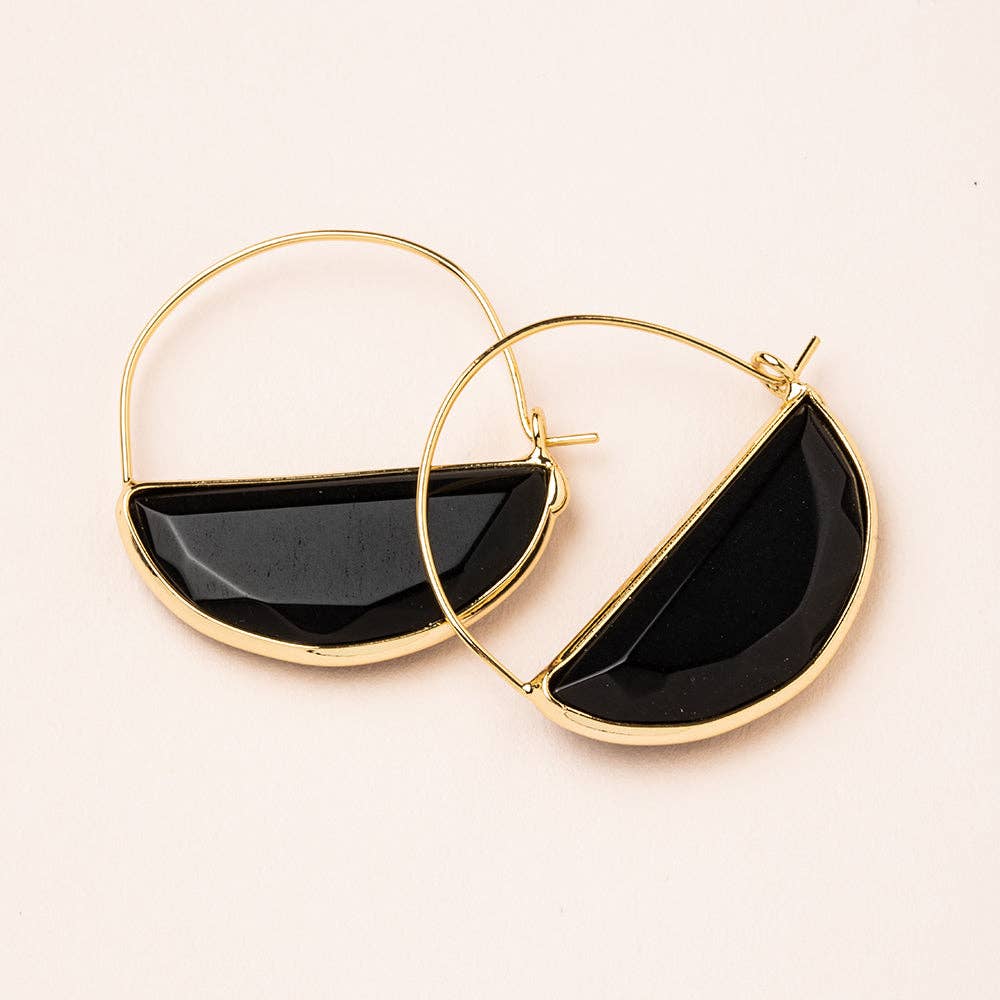 Stone Prism Hoop Earring