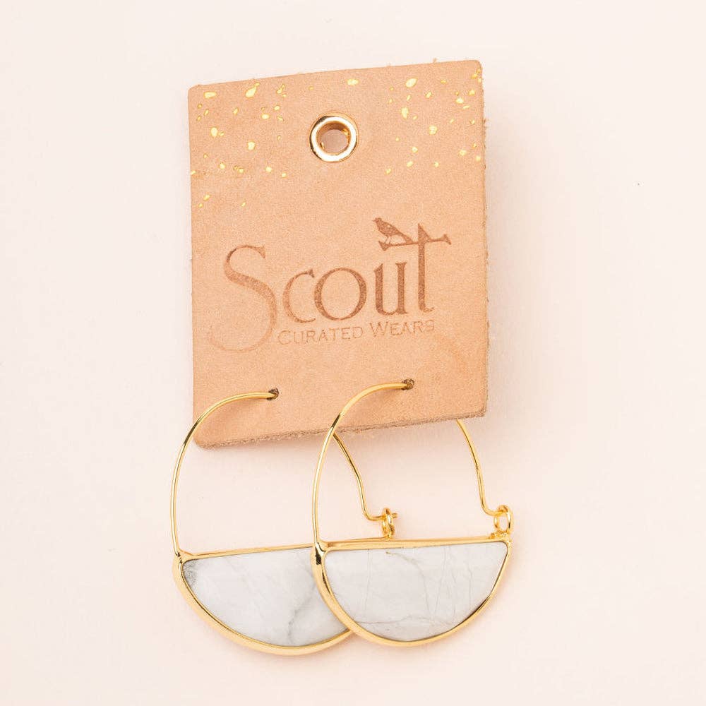 Stone Prism Hoop Earring