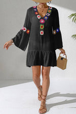 Floral Crochet Boho Beach Cover-Up