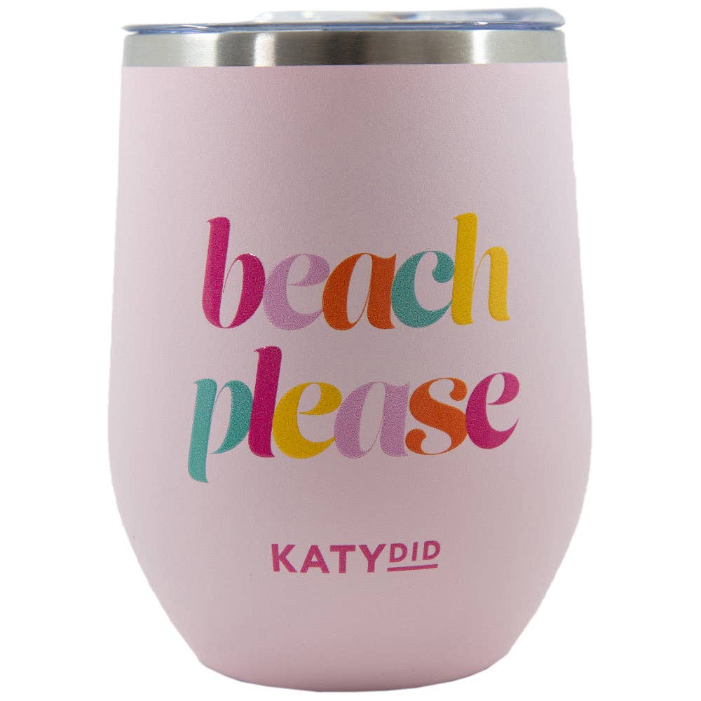 Beach Please Wine Tumbler