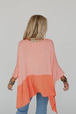 Everyday Sunset V Neck Top - Tangerine