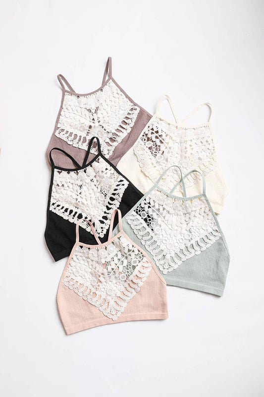 High Neck Crochet Top