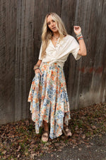 Beachy Floral Midi Skirt