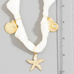 Sea Life Charms Knotted Satin Necklace