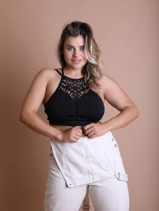 Floral Cutout Seamless Crop Top