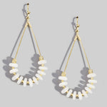 Genuine Stone Chip Triangle Wire Drop Earrings