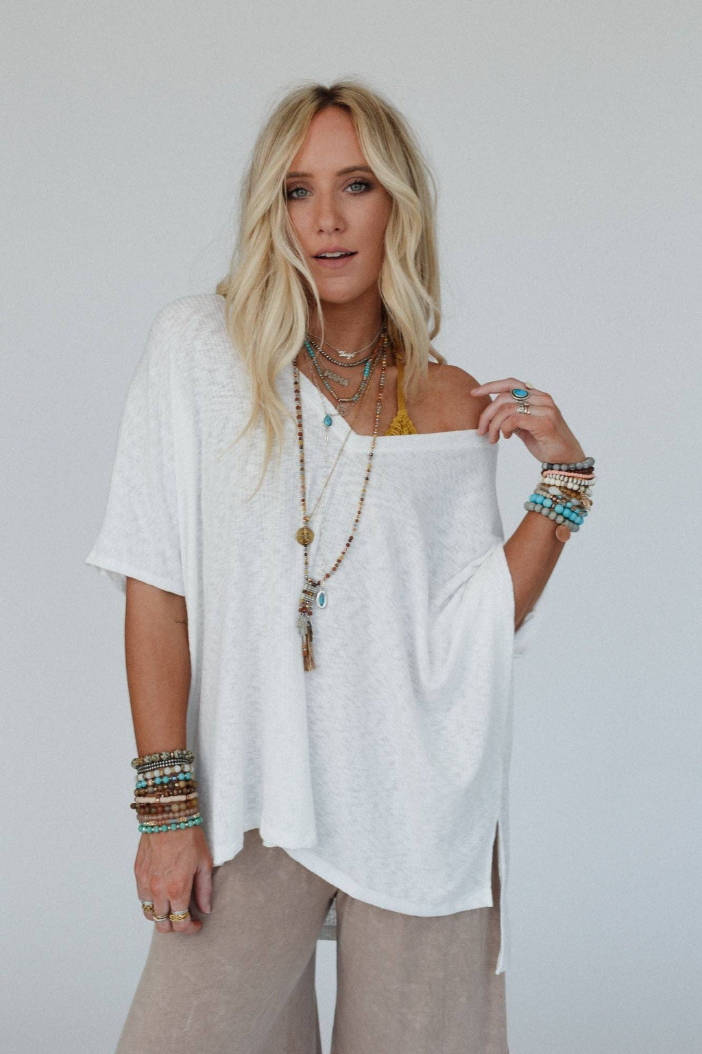 Warm Nights V Neck Top