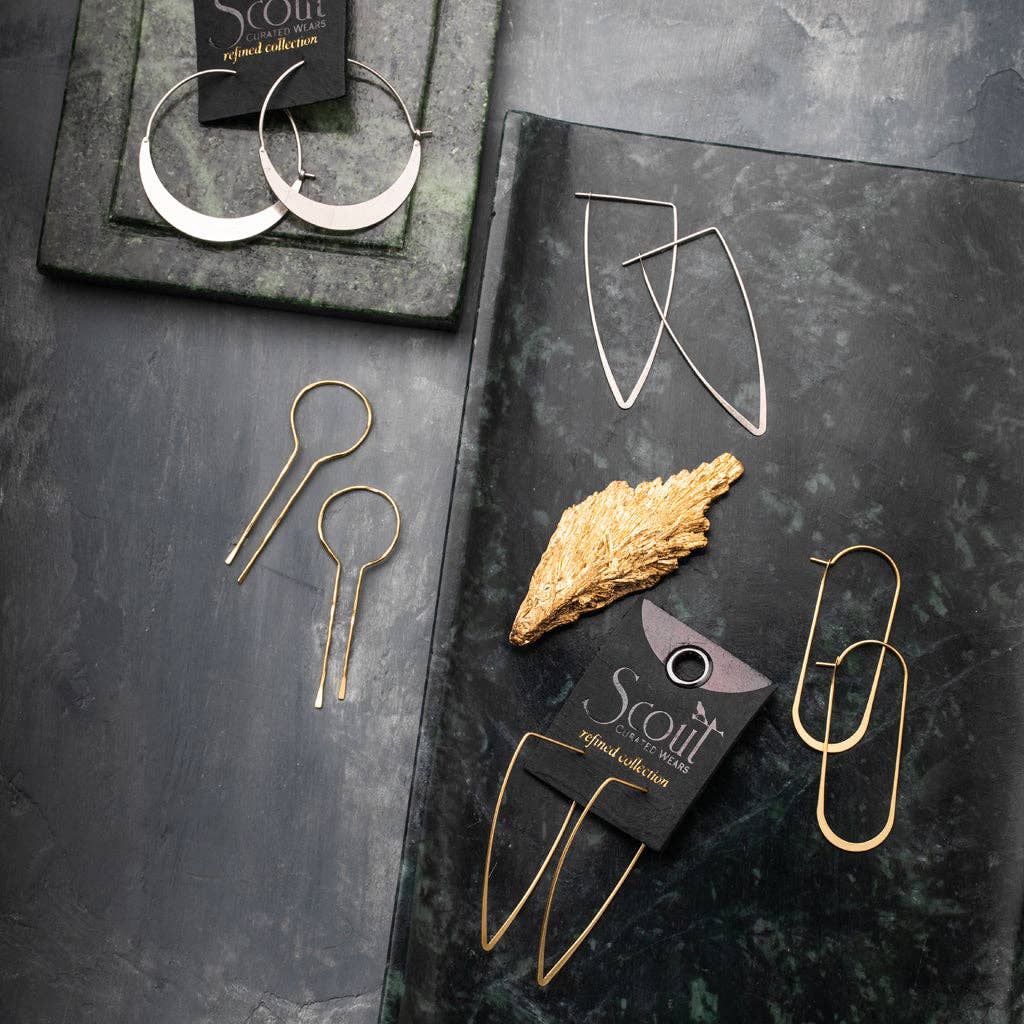 Refined Earring - Crescent Hoop/Gold