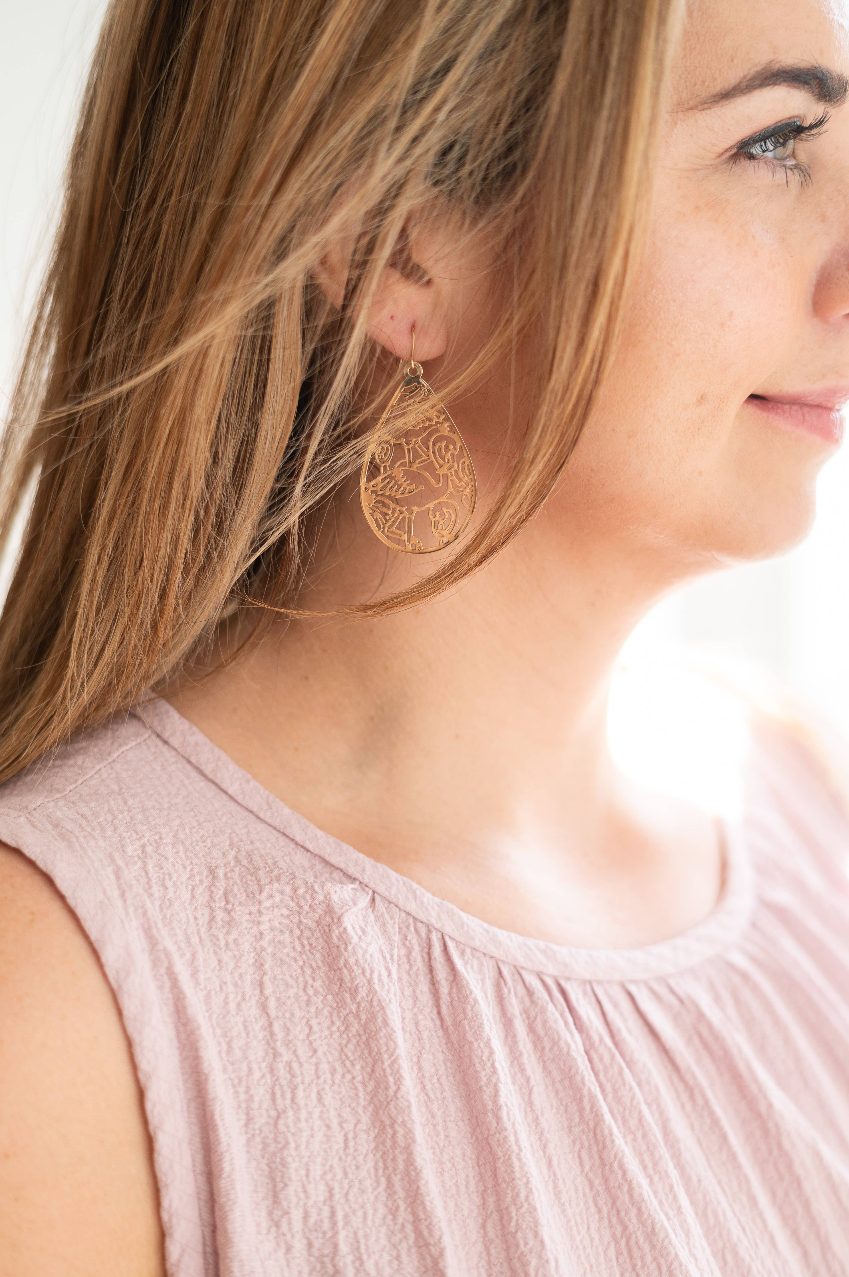 Gold Flamingo Maya Earrings