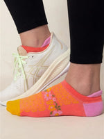 Fitness Ankle Socks, Set of 3 - Coral Floral