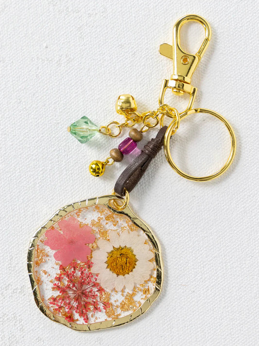 Pressed Flower Bag Charm & Keychain