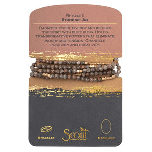 Stone Wrap Bracelet/Necklace - Rhyolite