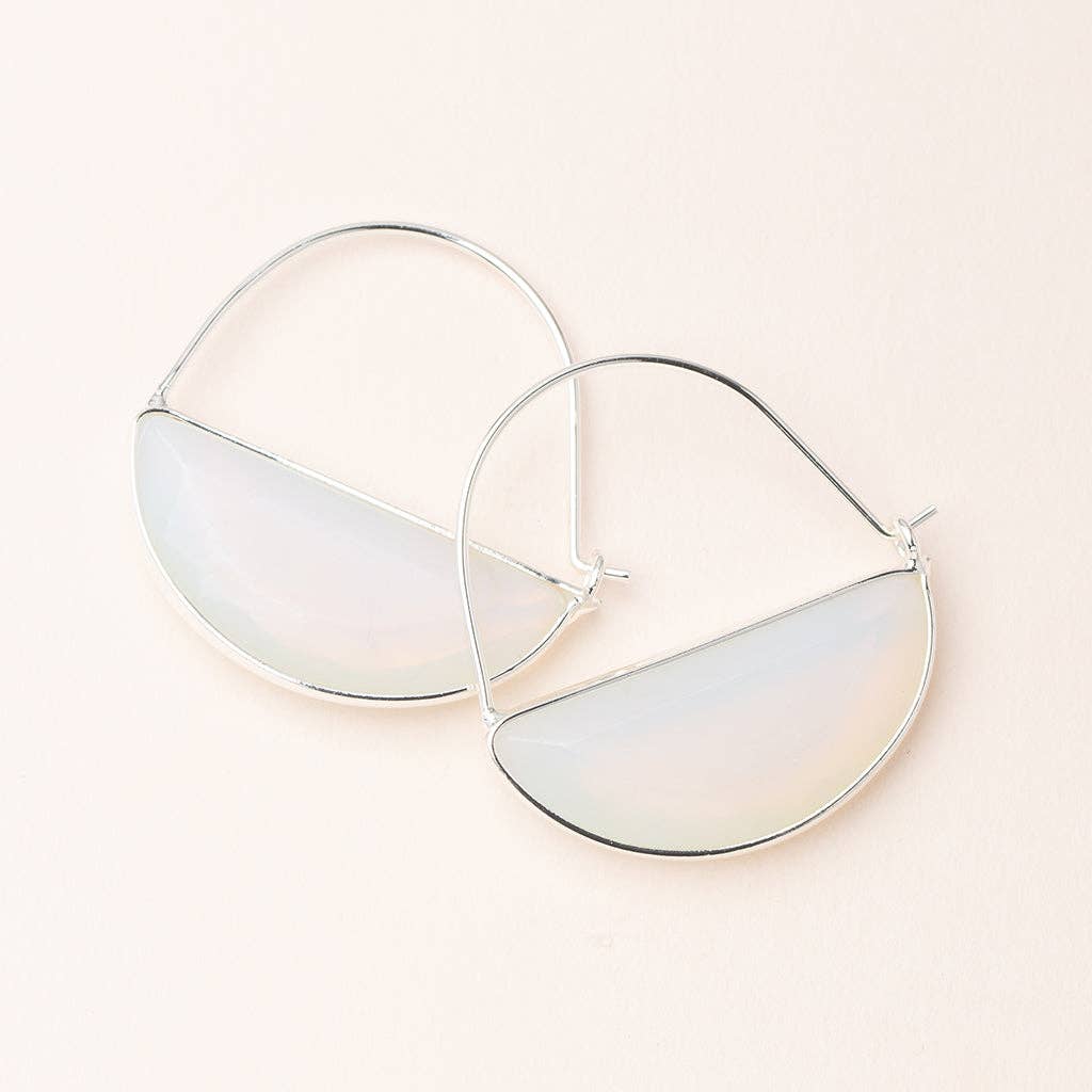 Stone Prism Hoop Earring