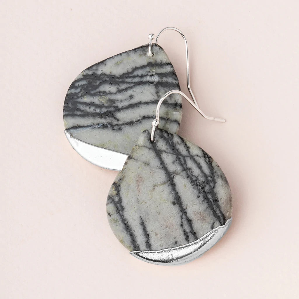 Stone Dipped Teardrop Earring
