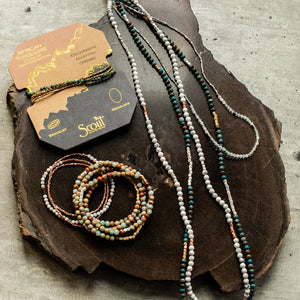 Stone Wrap Bracelet/Necklace - Kambaba Jasper