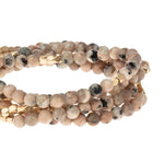 Stone Wrap Bracelet/Necklace - Rhodonite