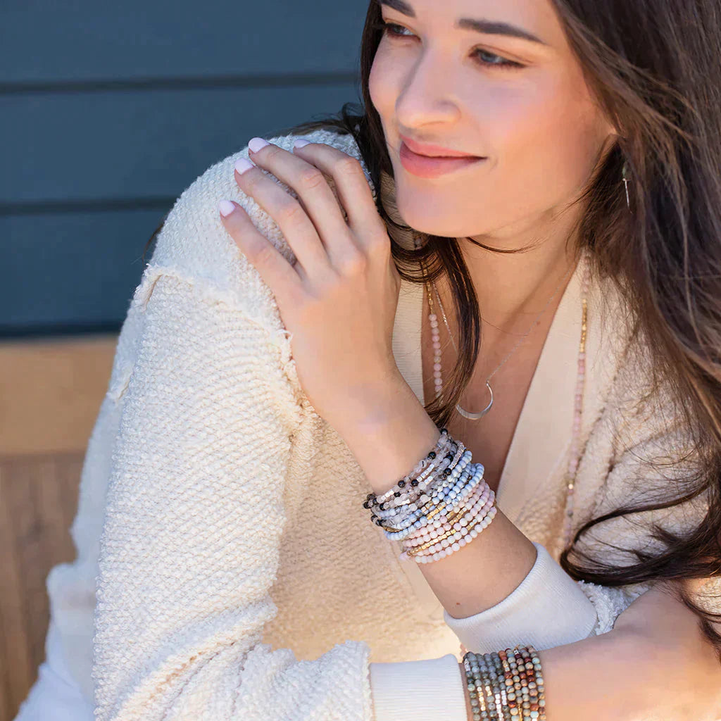Stone Wrap Bracelet/Necklace - White Lava