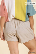 Scalloped Linen Shorts