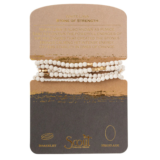 Stone Wrap Bracelet/Necklace - White Lava