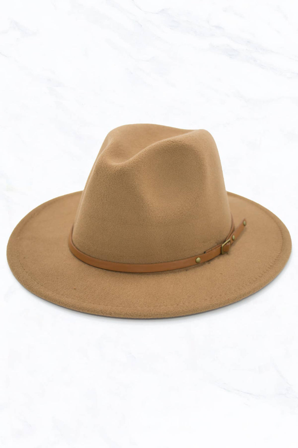 Retro Flat Brim Hat: Camel