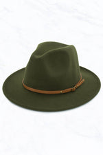 Retro Flat Brim Hat: Olive