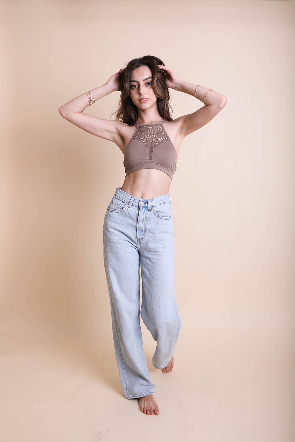 Floral Cutout Seamless Crop Top