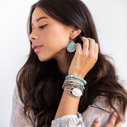 Stone Dipped Teardrop Earring