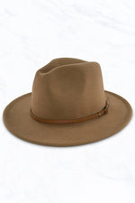 Retro Flat Brim Hat: Khaki