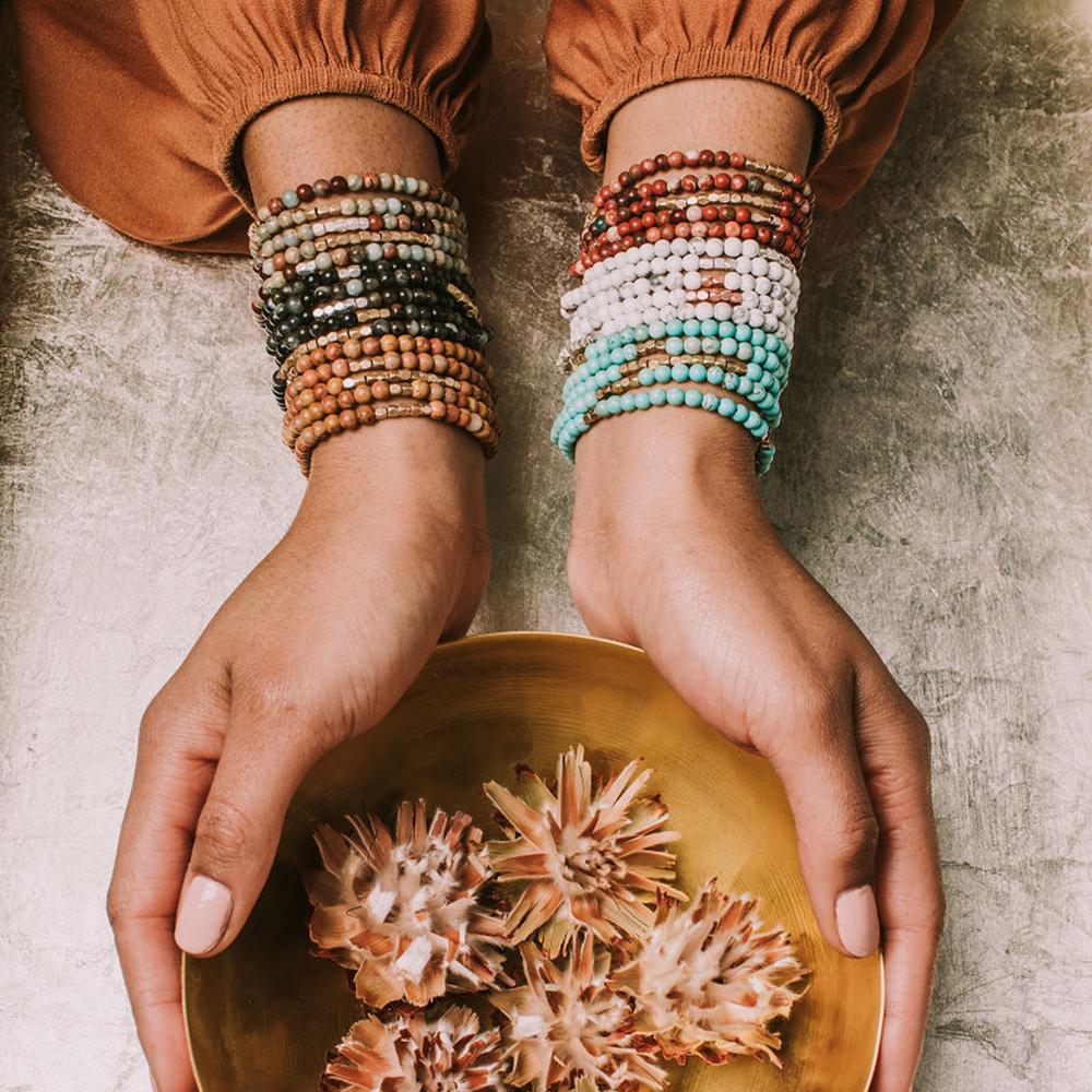 Stone Wrap Bracelet/Necklace - Howlite