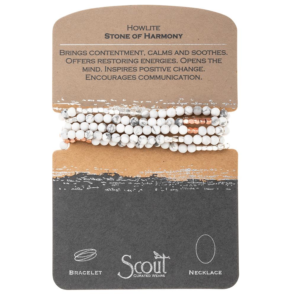 Stone Wrap Bracelet/Necklace - Howlite